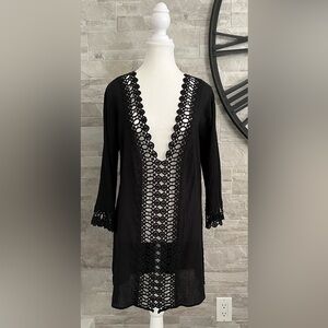 La Blanca Black Lace Detail Cover-Up